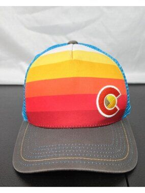 Yo Colorado Mesh Snapback Baseball Cap Trucker Hat, Multicolor Adult Small Fit